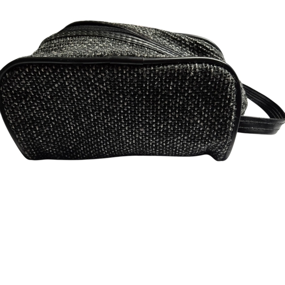 GIVENCHY GRAY TWEED DOPP COSMETIC TOILETRY TRAVEL MAKE UP POUCH BAG Vintage - Picture 3 of 6